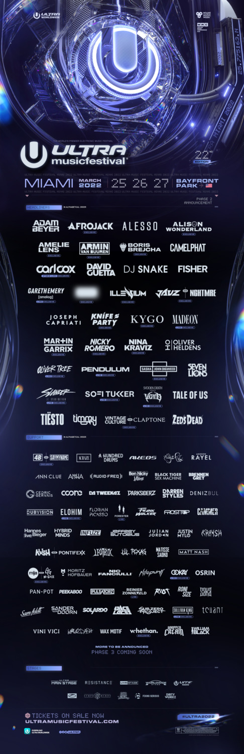 Ultra unloads packed second wave of 2022 talent with Seven Lions, Tchami, DubVision, Afrojack, and more2022 MIA Billing PH2