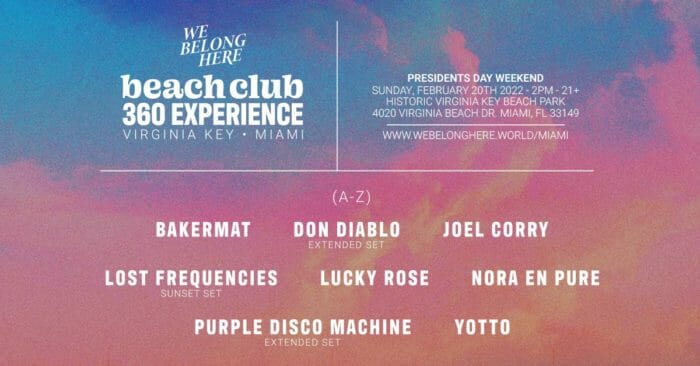 We Belong Here shares initial lineup for debut ‘Miami 360 Experience’ featuring Nora En Pure, Don Diablo, Yotto, and more271314440 236413981970093 22647922812378046 N
